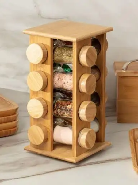 16 Jar Warner Revolving Spice Rack Organizer with Lift & Pour Caps