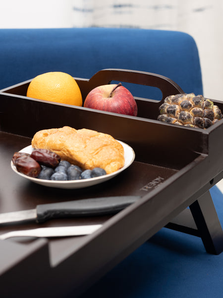 Breakfast Tray With 3 Glass & Bowl Holder