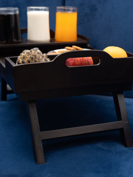 Breakfast Tray With 3 Glass & Bowl Holder