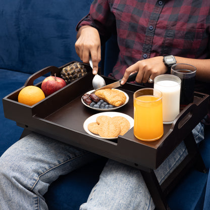 Breakfast Tray With 3 Glass & Bowl Holder