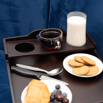 Breakfast Tray With 3 Glass & Bowl Holder