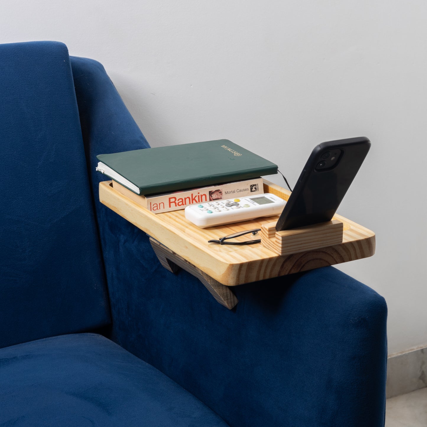 Pine Sofa Tray Cum Organizer