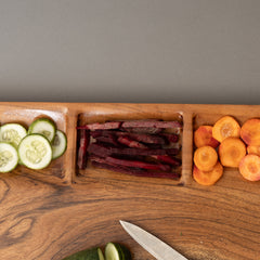 Reversible Cutting Board with  3 storage Compartment