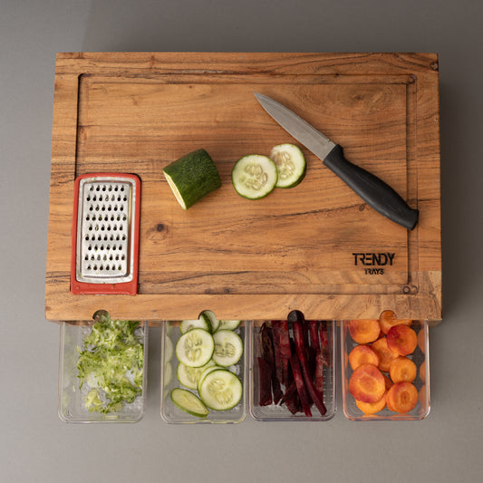 Chopping Board with 4 Drawer Storage