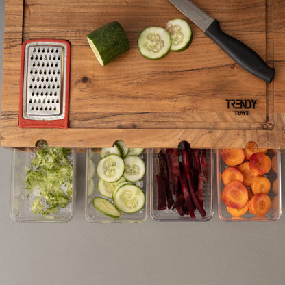 Chopping Board with 4 Drawer Storage