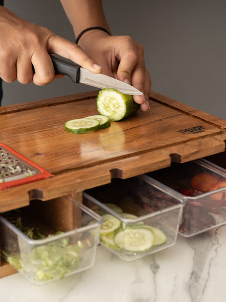 Chopping Board with 4 Drawer Storage