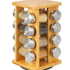 16 Jar Warner Revolving Spice Rack Organizer with Lift & Pour Caps