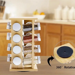 16 Jar Warner Revolving Spice Rack Organizer with Lift & Pour Caps