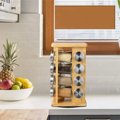 16 Jar Warner Revolving Spice Rack Organizer with Lift & Pour Caps