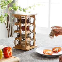 16 Jar Warner Revolving Spice Rack Organizer with Lift & Pour Caps