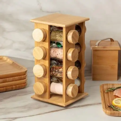 16 Jar Warner Revolving Spice Rack Organizer with Lift & Pour Caps