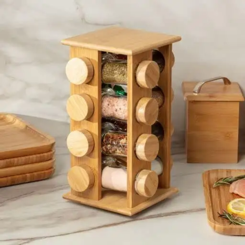 16 Jar Warner Revolving Spice Rack Organizer with Lift & Pour Caps