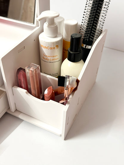 Square Mirror Cosmetic Organizer - Medium