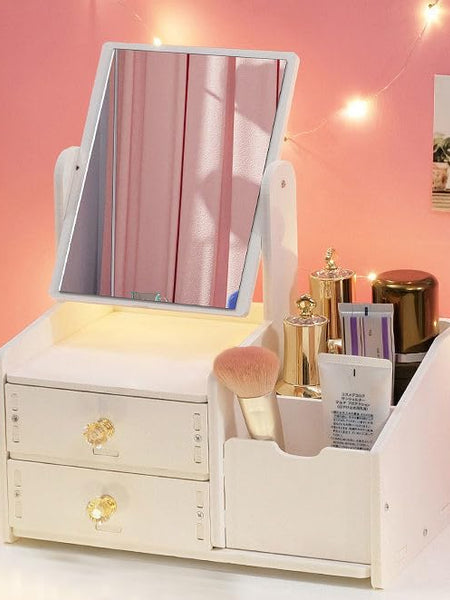 Square Mirror Cosmetic Organizer - Medium