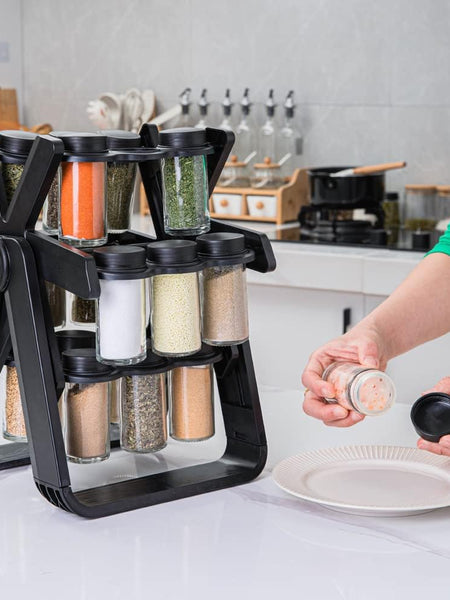 Kitchen Spice Organizer with 18 Bottles