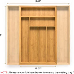 Trendy Trays Bamboo Expandable Drawer Organizer