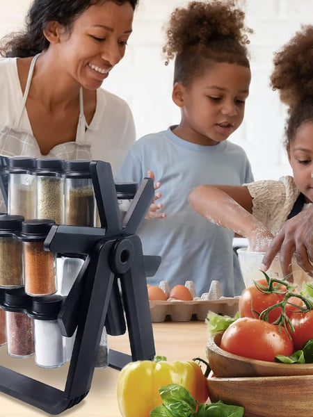 Kitchen Spice Organizer with 18 Bottles