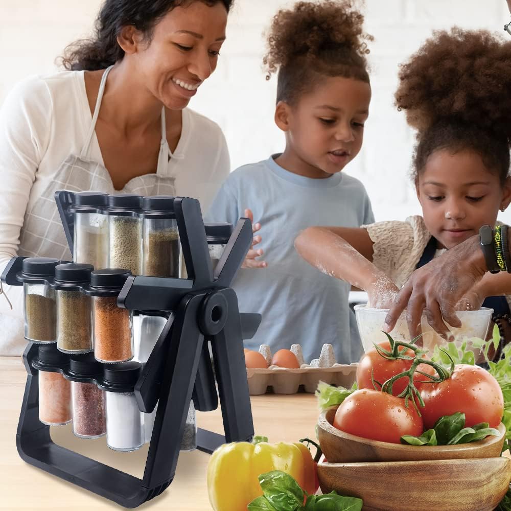 Kitchen Spice Organizer with 18 Bottles