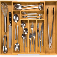 Trendy Trays Bamboo Expandable Drawer Organizer