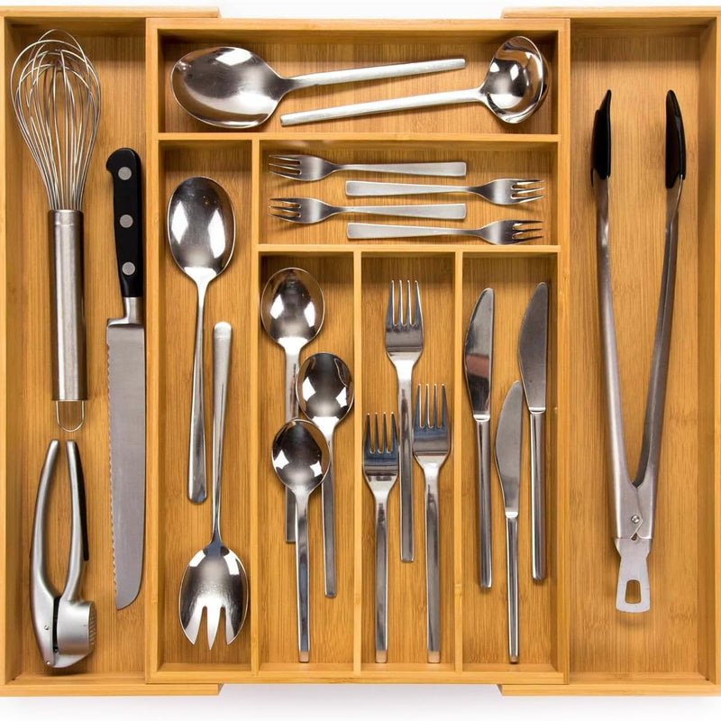 Trendy Trays Bamboo Expandable Drawer Organizer