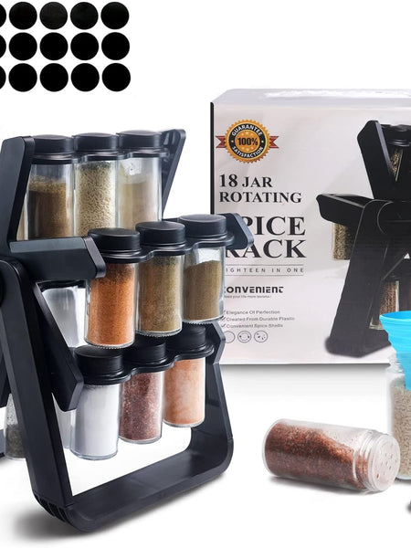 Kitchen Spice Organizer with 18 Bottles