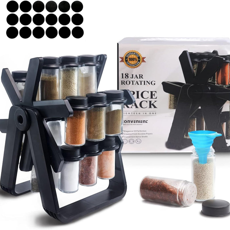 Kitchen Spice Organizer with 18 Bottles