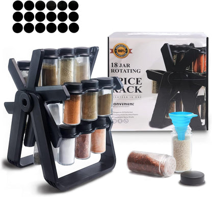 Kitchen Spice Organizer with 18 Bottles