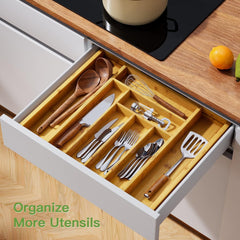 Trendy Trays Bamboo Expandable Drawer Organizer