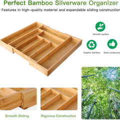 Trendy Trays Bamboo Expandable Drawer Organizer