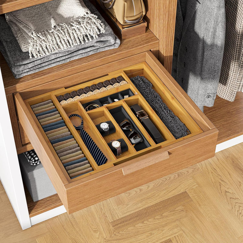 Trendy Trays Bamboo Expandable Drawer Organizer