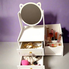 Cat Ear's  Mirror Cosmetic Box - Medium