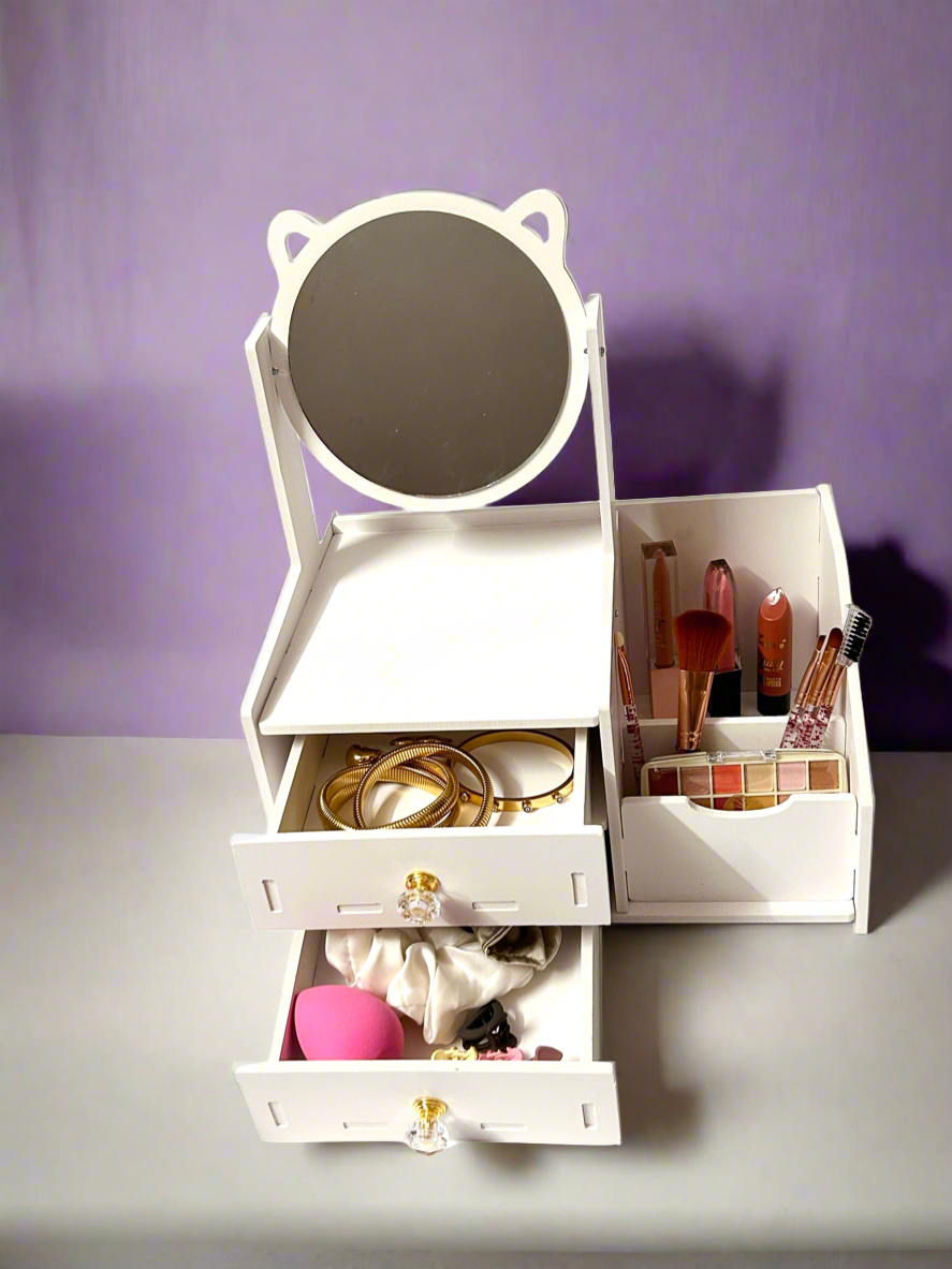 Cat Ear's  Mirror Cosmetic Box - Medium