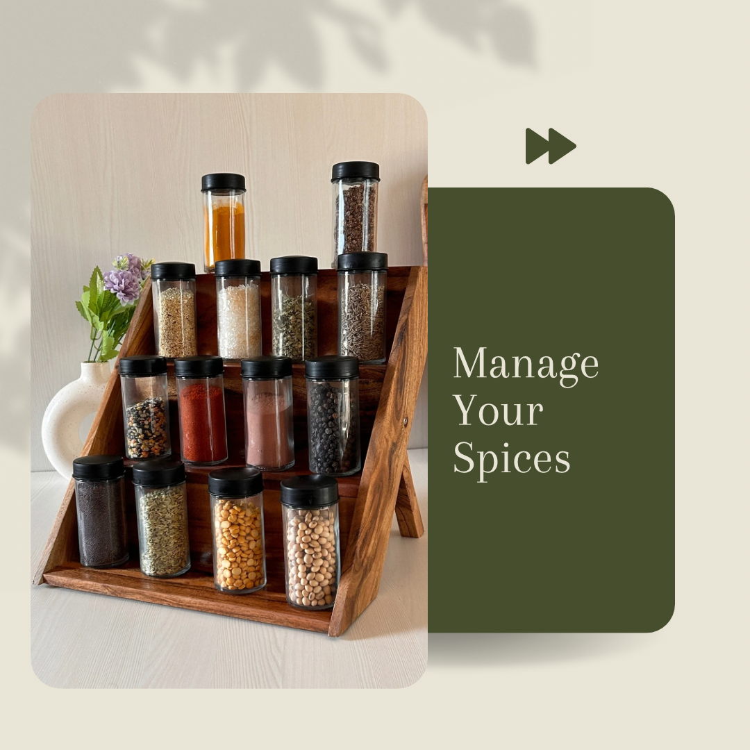 Wooden Spice Rack Organizer for Kitchen