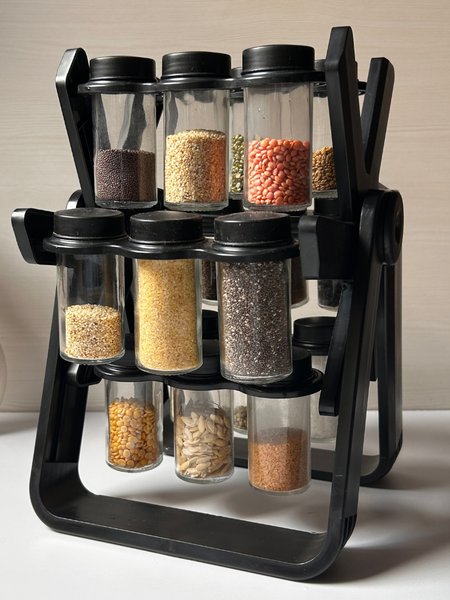 Kitchen Spice Organizer with 18 Bottles