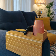 Bamboo Sofa Armrest Tray - Detachable