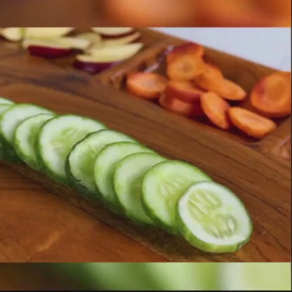 Reversible Cutting Board with  3 storage Compartment