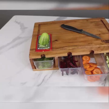 Chopping Board with 4 Drawer Storage